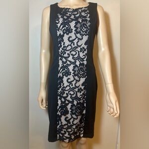Maurices Womens 3 4 Black Dress Elegant Lace Zip Close Nude Floral